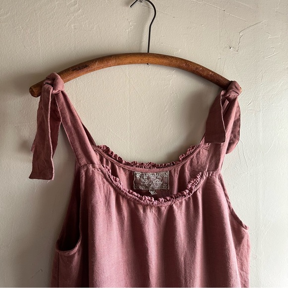 Les Ours linen maxi boho sundress with tie straps. - Picture 10 of 10